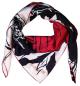 Preview: Foulard Shawl Silk Satin 110X110 White Black Red